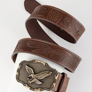 New gorgeous PU Leather Eagle 47" belt &  buckle choose color